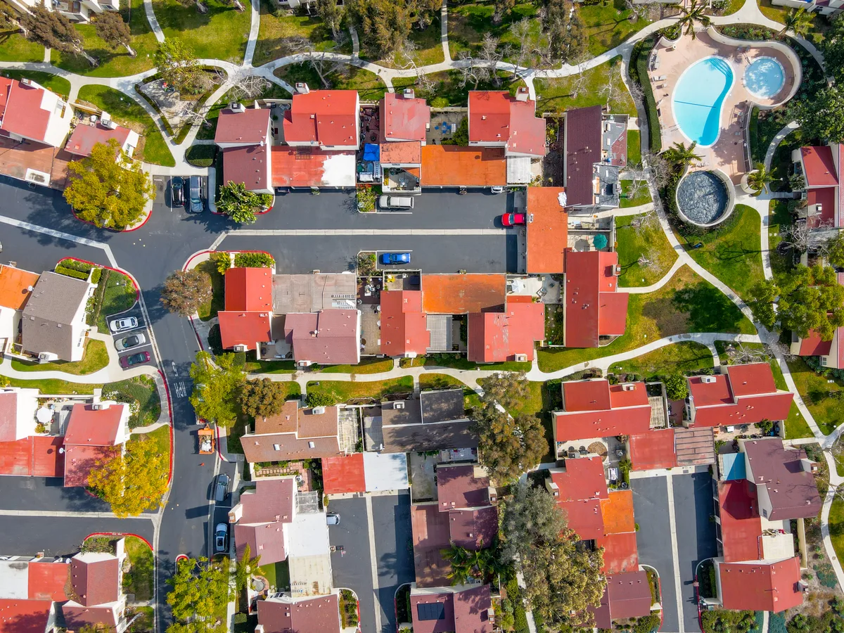 Aerial drone photo showing full property layout