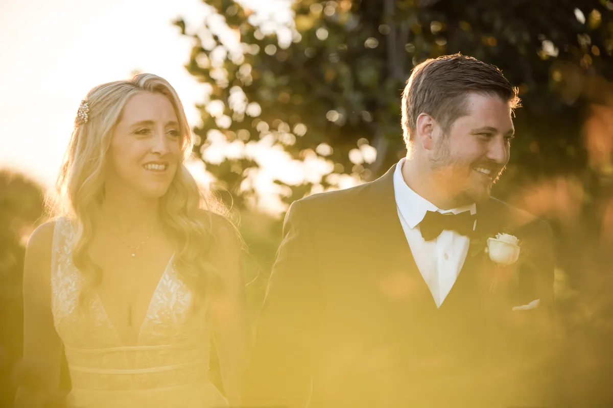 Couple portrait during golden hour