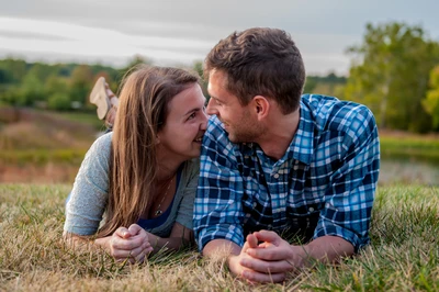 Romantic engagement photography session at sunset in Orange County
